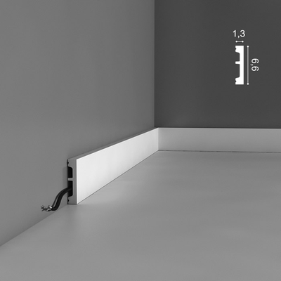 Плинтус ORAC Decor SX157, дюрополимерный, влагостойкий, ударопрочный, под покраску, длина 2 метра