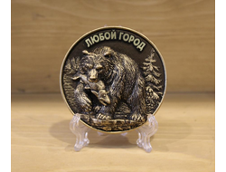 МАГНИТ ЛИТОЙ МЕДВЕДЬ С РЫБОЙ, ОПТ