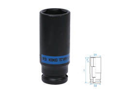 Головка торцевая ударная глубокая шестигранная 1/2", 23 мм KING TONY 443523M