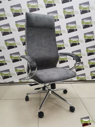 Кресло ErgoLife SynchroSit 10 L1-142K - Velour(Bravo) /Km15/Wm12/K1cV(MSS1.0Ch/M18.B23.G18.W02) (Темно-серый)