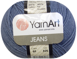 Jeans Yarn Art пряжа цвет №  68 джинс