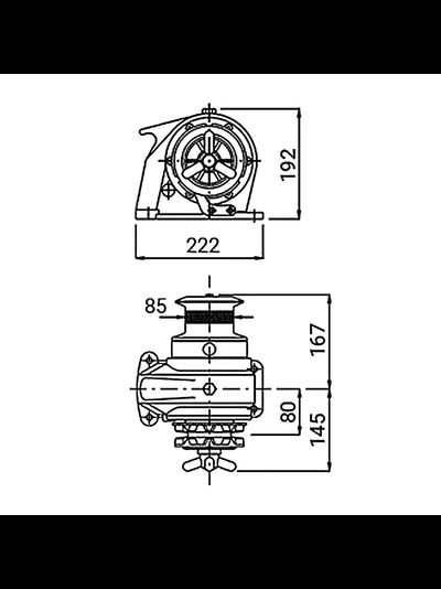 Лебедка якорная &quot;ROYAL&quot; для лодок длиной до 12 метров, ручная, цепь 6мм
