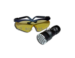 Набор УФ фонарик и очки для поиска утечки фреона в автомобильных кондиционерах