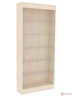 Стеллаж полки стекло СПС 900х300х2100мм (ДУБ МОЛОЧНЫЙ)