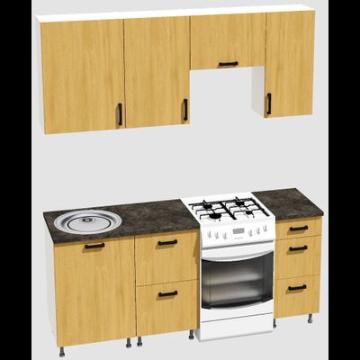 Кухня эконом 1,5 метра (600х500х400) Цвет: Дуб Сонома/Дуб Сонома