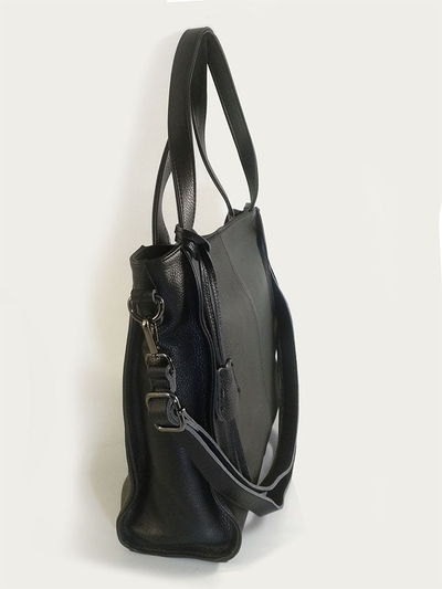 (АРТИКУЛ: 10024/1/82) СУМКА ЖЕНСКАЯ СРЕДНЕГО РАЗМЕРА, НАТУРАЛЬНАЯ КОЖА, ЧЕРНАЯ, С ПЛЕЧЕВЫМ РЕМНЕМ
