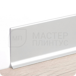 Плинтус алюминиевый ПЛ 60, высота 60мм. длина 3м. цвет серебро матовое