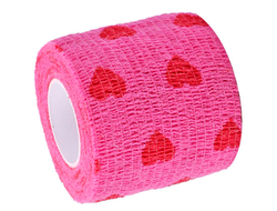 Бандажный эластичный бинт - розовые сердечки (5 см)