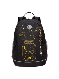 Рюкзак школьный GRIZZLY RG-463-3 Черный - золото