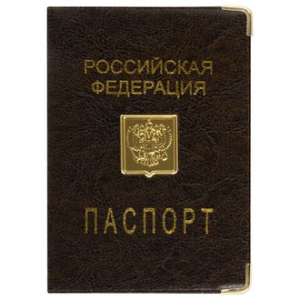 Обложка для паспорта, металлический шильд с гербом, ПВХ, ассорти, STAFF, 237579 10шт.