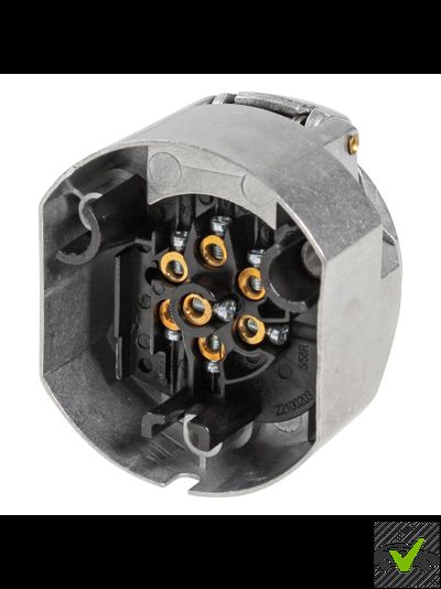 Розетка прицепа (фаркопа) 12В 7 контактов металл