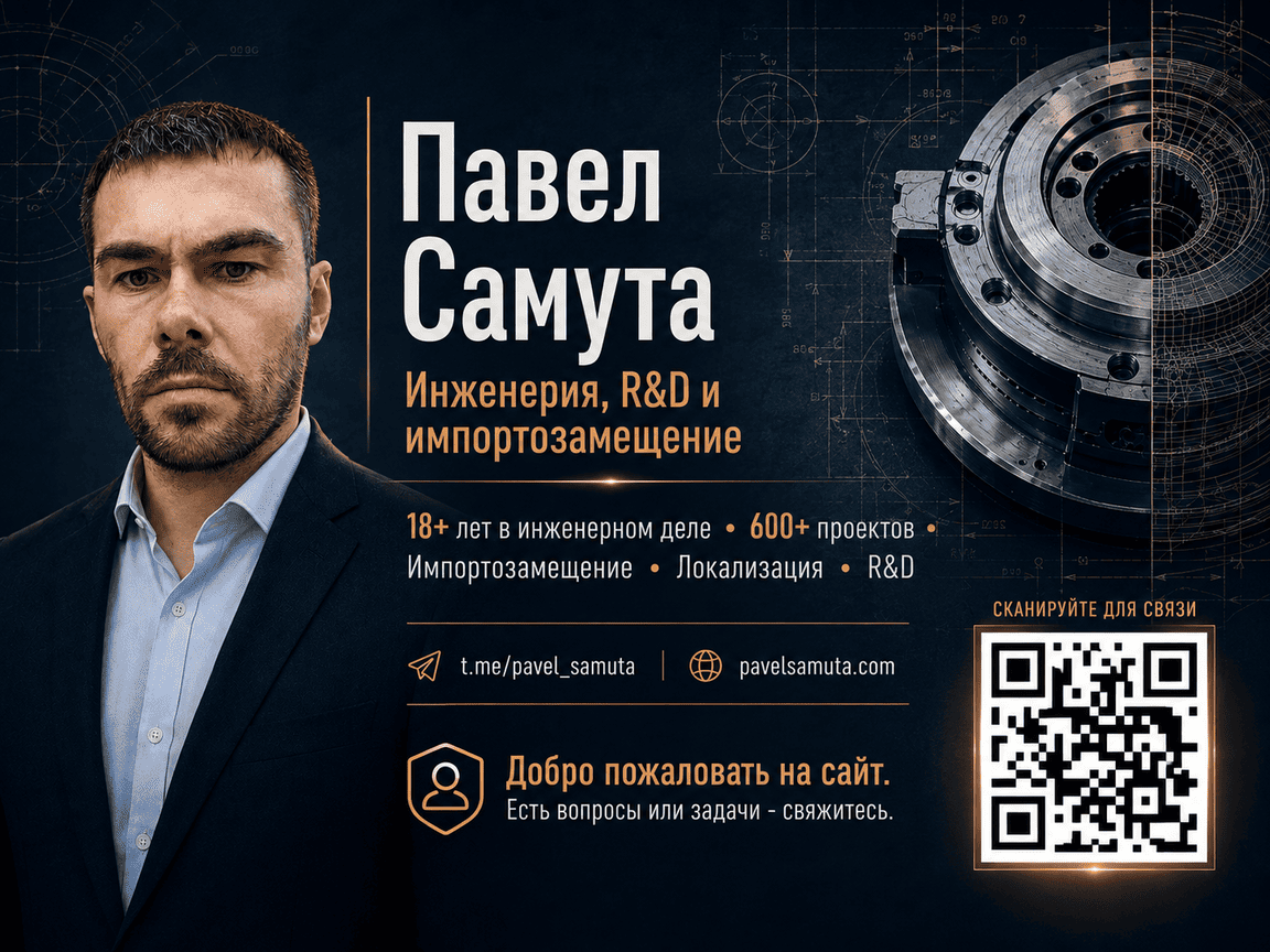 Павел Самута - промышленный инжиниринг, R&D, импортозамещение и разработка конструкторской документа