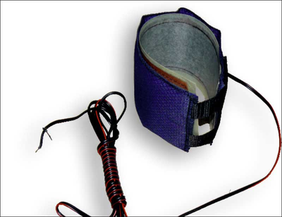 Бандажный подогреватель топливного фильтра дизельного автомобиля ПТФ-12У узкий (12В) с термовыключателем