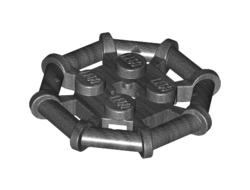 Plate, Modified 2 x 2 with Bar Frame Octagonal, Reinforced, Completely Round Studs, Pearl Dark Gray (75937 / 6197967)