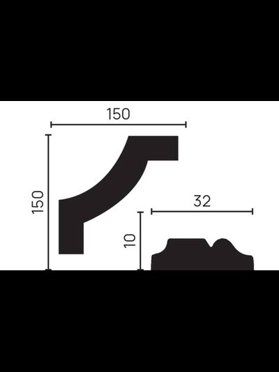 Угловой элемент DECOR-DIZAYN C1-DD603 к молдингу DD603, из дюрополимера, под покраску, 4шт