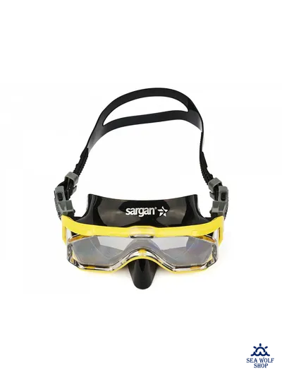 Маска для дайвинга Sargan &quot;ПАНОРАМА&quot;  детская черно-желт.