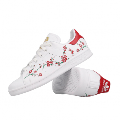 Кроссовки Adidas Stan Smith Footwear White Scarlet