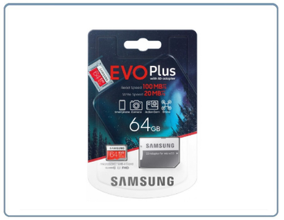 Карта памяти microSDXC UHS-I U1 SAMSUNG EVO PLUS 64 ГБ, Class 10, MB-MC64HA/RU + адаптер (100/20)