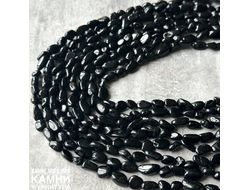 Турмалин шерл галтовка фри-форм 6-11 мм, цена за нить 20 см