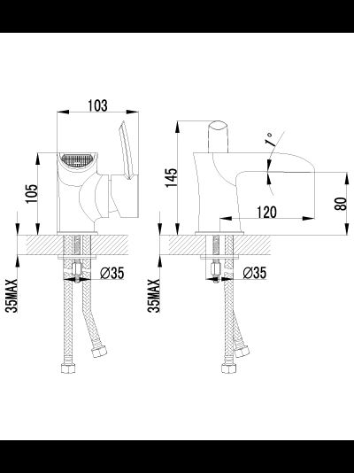Смеситель для умывальника с каскадным изливом LEMARK Лемарк LM3246C