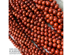 Яшма красная, шары 6,5-6,7/7,9-8,2/9,6-10,1/12,1-12,4 мм, цена за нить 18 см