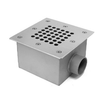 Донный слив универсальный из нерж. стали Акватехника 165х165 мм, 1 1/2" внутр.