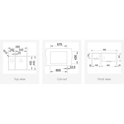 Мойка Blanco CLARON 340/180-IF (чаша справа)