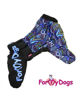 Комбинезон для больших собак  Геометрия синий