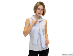 Блузка деловая летняя без рукава премиум класса