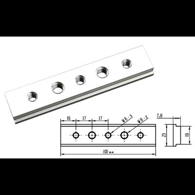 Профиль-слайдер 100 мм с комбинированной резьбой М6 и М8 ДЛЯ ПАЗА 19.2 ММ