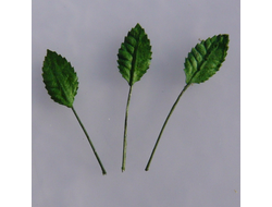 Листья зеленые со стеблем мелкие, 15мм, арт. 337