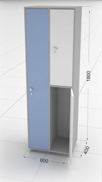 3-секционный шкаф S12 для одежды в раздевалку