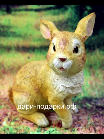 Заяц попрыгун 28*25см   0,7кг   полистоун Россия 909/012138