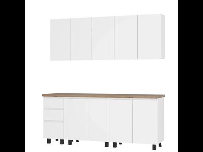 Кухня Честер 2,0м (лдсп) (Белый), Столешница цельная 2000 мм, толщина 38 мм, цвет дуб кера