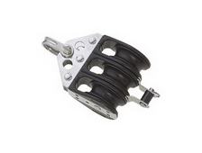 Блок трехшкивный подшипниковый с мочкой, пальцем и вилкой для веревки 10мм