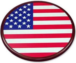 Digital Print USA Flag with Walnut Edge