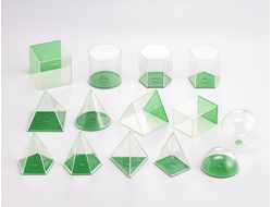 Фигуры геометрические 8 см. Набор прозрачный (14 фигур)