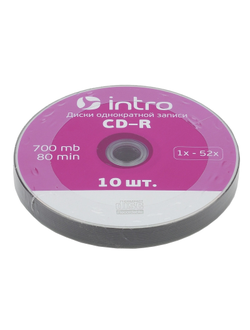 Носители информации CD-R, 52x, Intro, Shrink/10, Б0016204