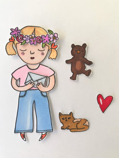 Набор штампов для скрапбукинга "Девочка-лето"