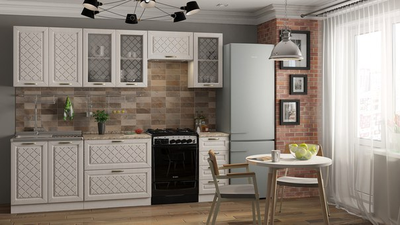 Кухня "Агава" 2,6м МДФ (Эра) светлая