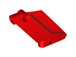 Technic, Panel Curved #61 5 x 7 Tapered Left with Black Curved Line Car Highlight Cover Pattern, Red (80267pb01 / 6346654)