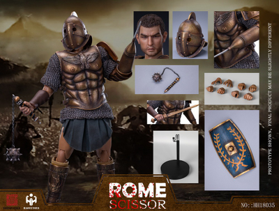 Римский гладиатор скисор (арбелас) в золотой броне - Коллекционная ФИГУРКА 1/6 Imperial Army Hunting Ground Fighter SCISSOR Gold Edition (HH18035) - HHMODEL & HAOYUTOYS