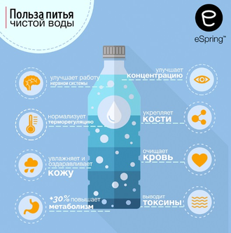 eSpring™ Система очистки воды (с подключением к дополнительному крану) с гарантией 2 года (32,7 х 17,8 см)