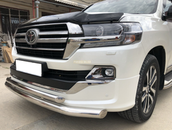 Защита переднего бампера двойная d76/60 для Toyota Land Cruiser 200 Executive Lounge (2018-...)