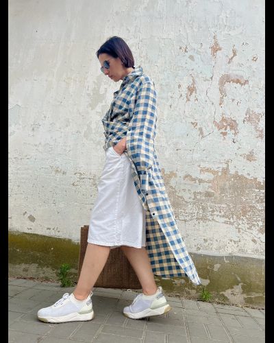 Платье-рубашка из итальянской вискозы с разрезами