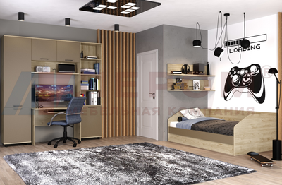 Композиция детской ГРЕЙС корпус Гикори Джексон Светлый/фасад Латте Матовый