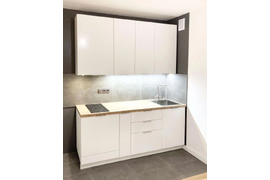 Кухня прямая, 2000мм. Материал фасадов МДФ. Срок изготовления от 30 рабочих дней. Цена на момент изготовления 41000 руб.