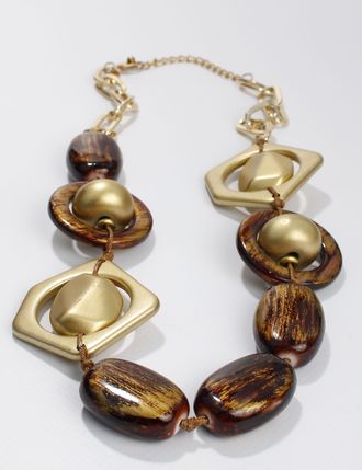 Бусы "Геометрия-2" шоколадные