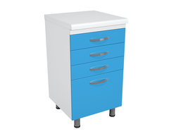 Тумба металлическая с ящиками на опорах ТМЯ-4.0