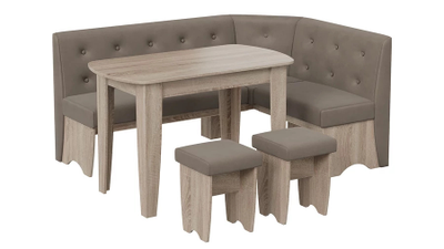 Кухонный уголок «Барселона» Дуб Сонома трюфель/Микровелюр Duna Stone